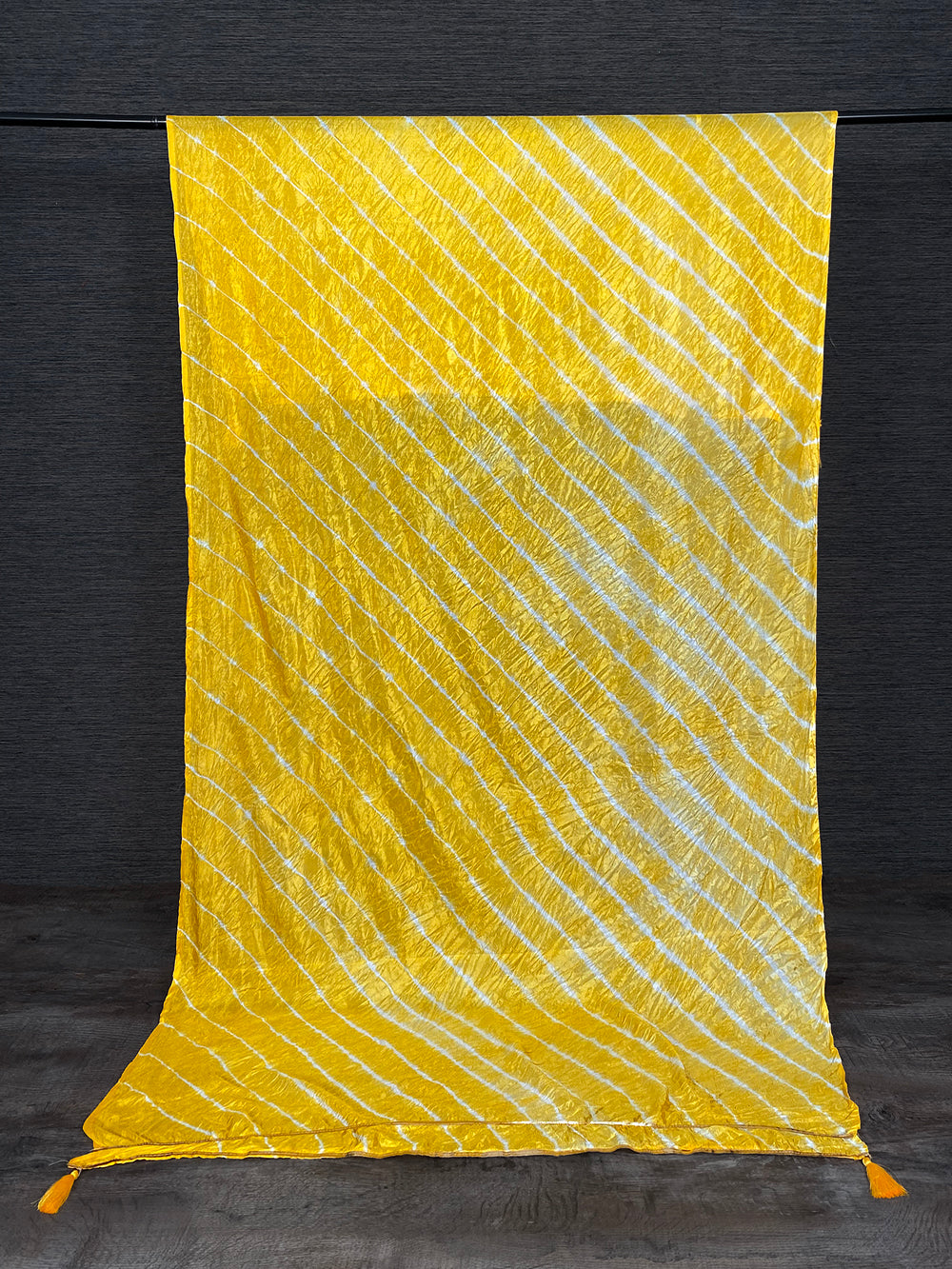 Yellow Color Gota Patti Border Leheriya Bandhej Dupatta