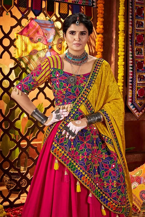 Traditional Mirror Work Chaniya Choli Set for Navratri