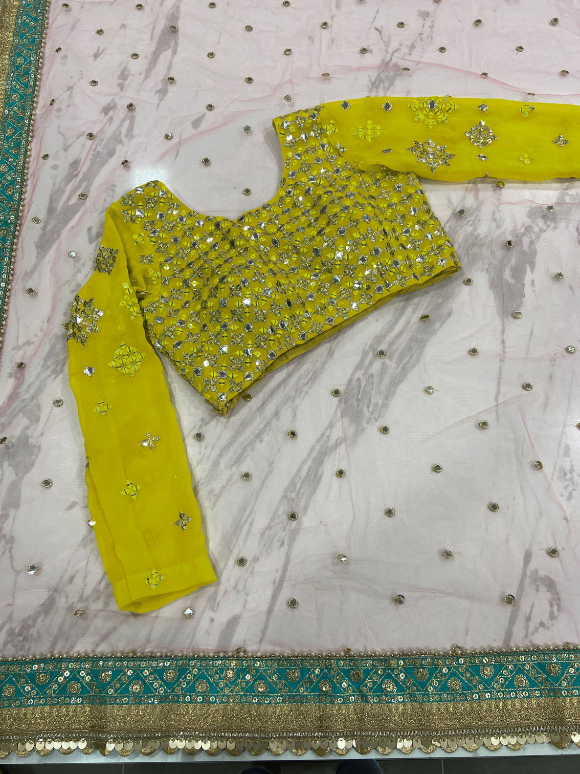 Yellow Designer Embroidered Lehenga Choli In Georgette For Bridal Marriage Mehendi Sangeet Party Wear