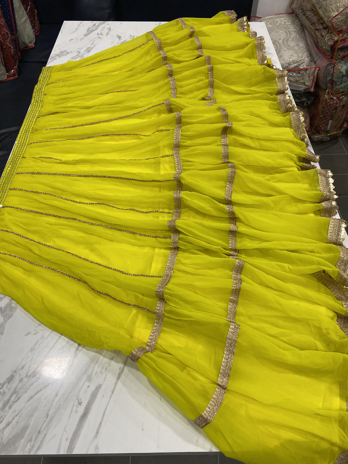 Yellow Designer Embroidered Lehenga Choli In Georgette For Bridal Marriage Mehendi Sangeet Party Wear