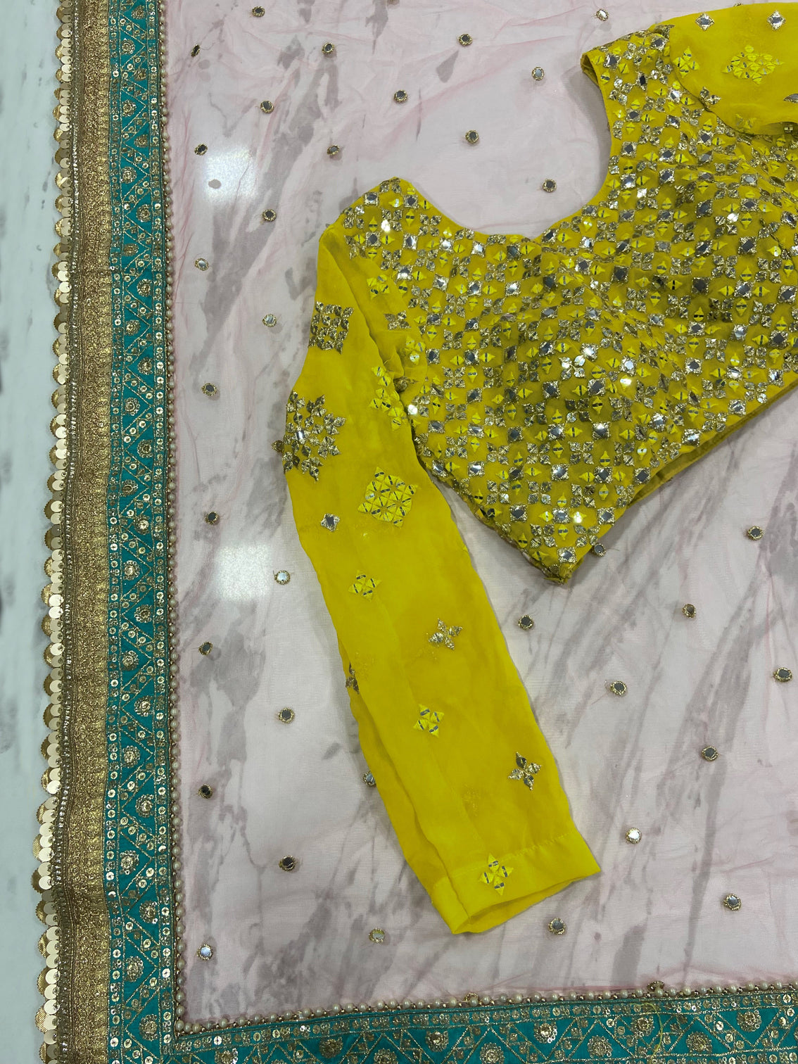 Yellow Designer Embroidered Lehenga Choli In Georgette For Bridal Marriage Mehendi Sangeet Party Wear