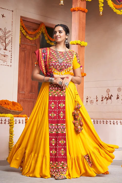 Yellow Exclusive with Mirror Work New Stylish Chaniya Choli