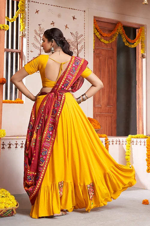 Yellow Exclusive with Mirror Work New Stylish Chaniya Choli