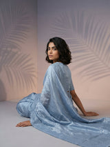 Pure Raspberry Silk Embroidered Saree with Leheriya Work and Sequin Border  Lightweight Festive Silk Saree with Blouse