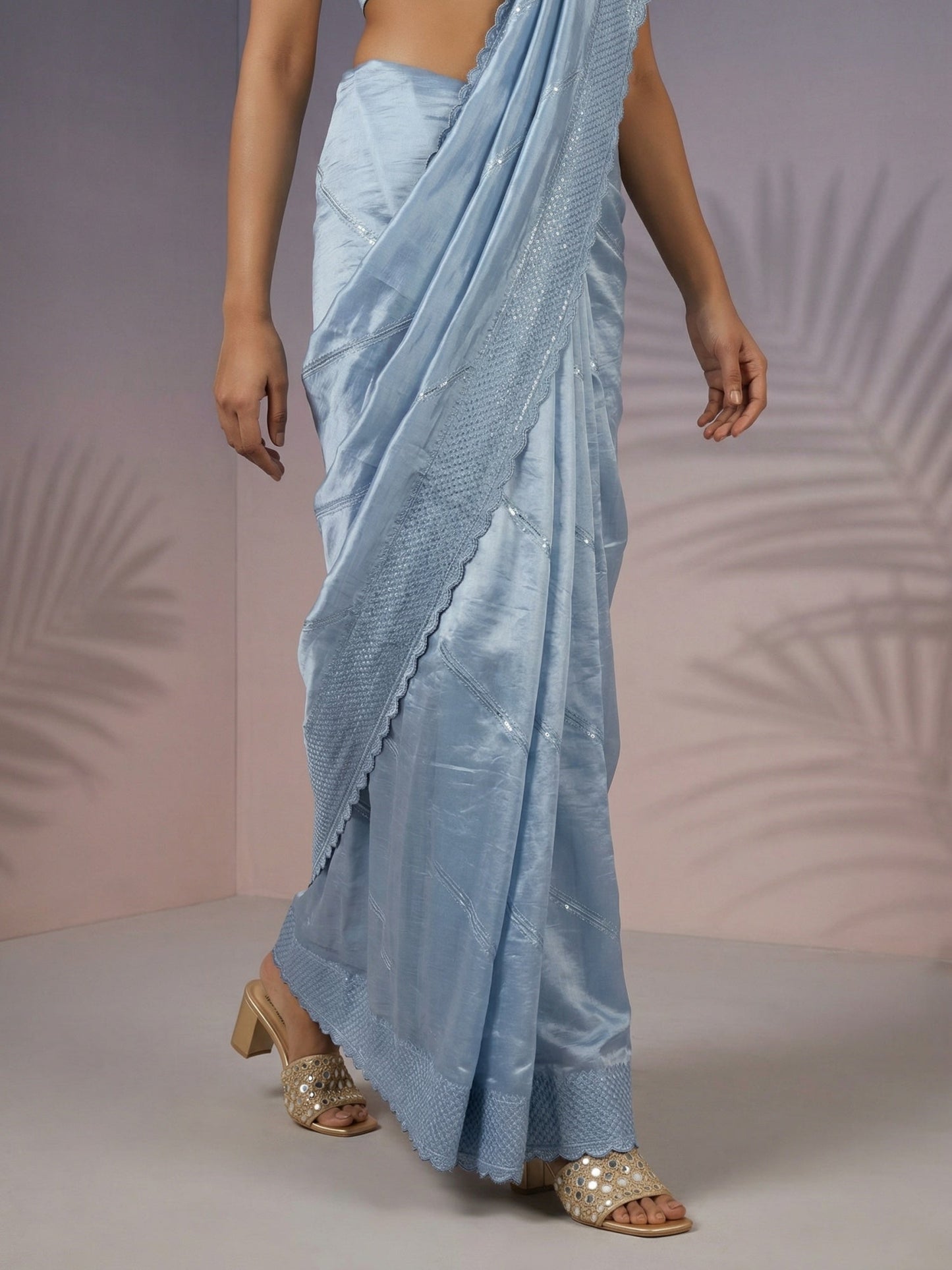 Pure Raspberry Silk Embroidered Saree with Leheriya Work and Sequin Border  Lightweight Festive Silk Saree with Blouse