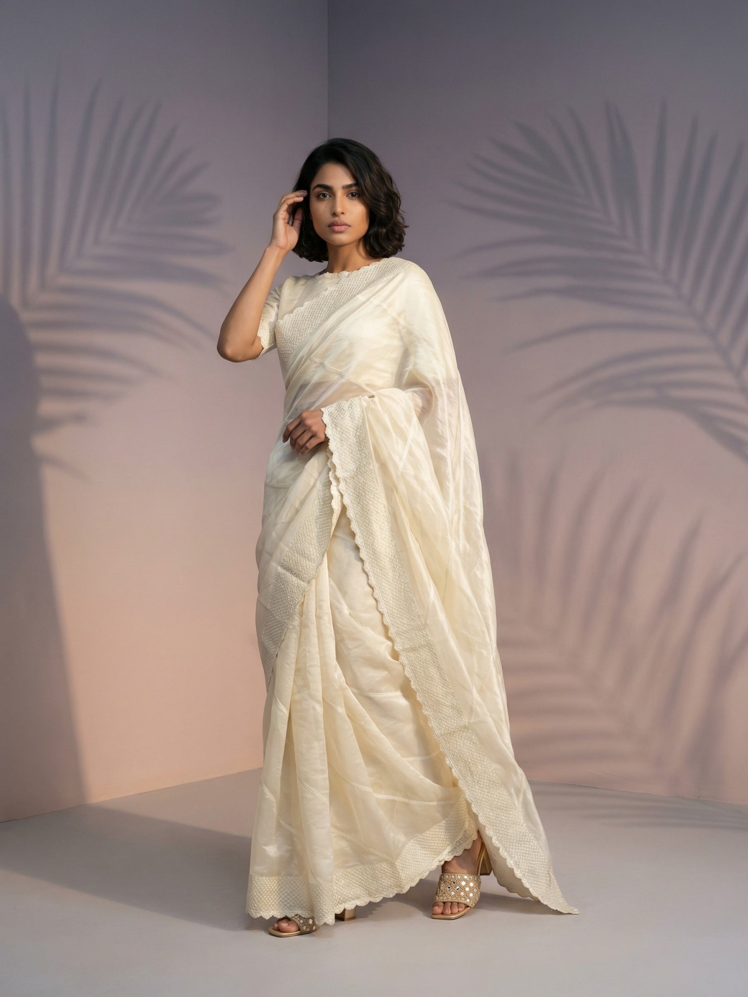 Pure Raspberry Silk Embroidered Saree with Leheriya Work and Sequin Border  Lightweight Festive Silk Saree with Blouse