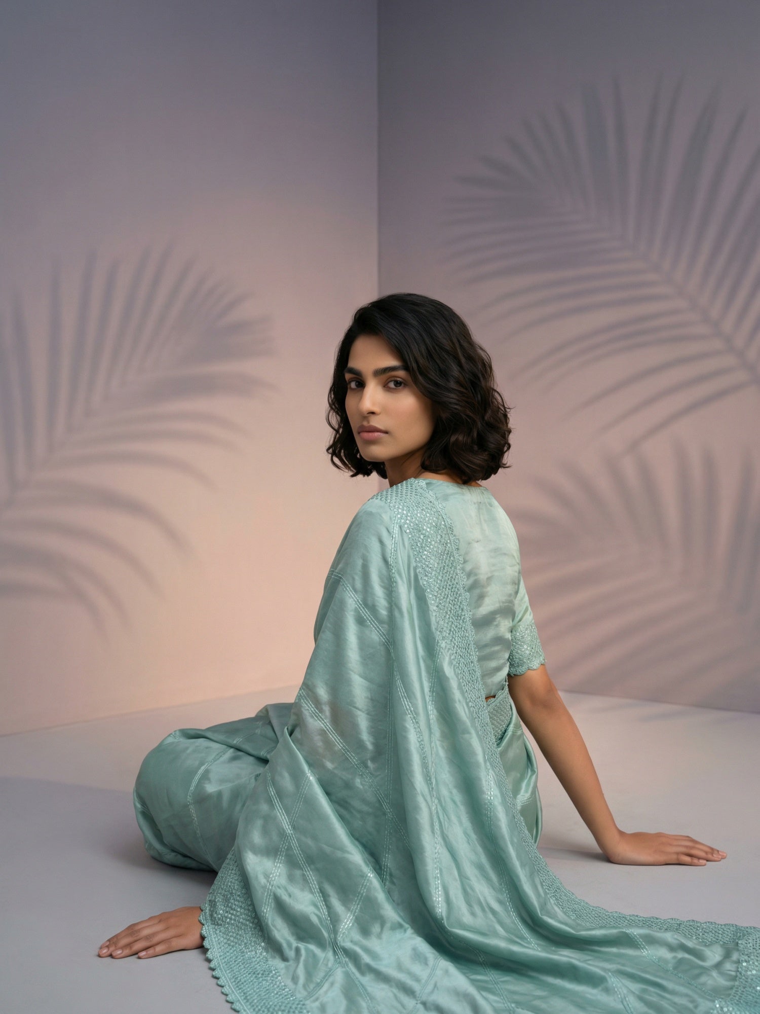 Pure Raspberry Silk Embroidered Saree with Leheriya Work and Sequin Border  Lightweight Festive Silk Saree with Blouse