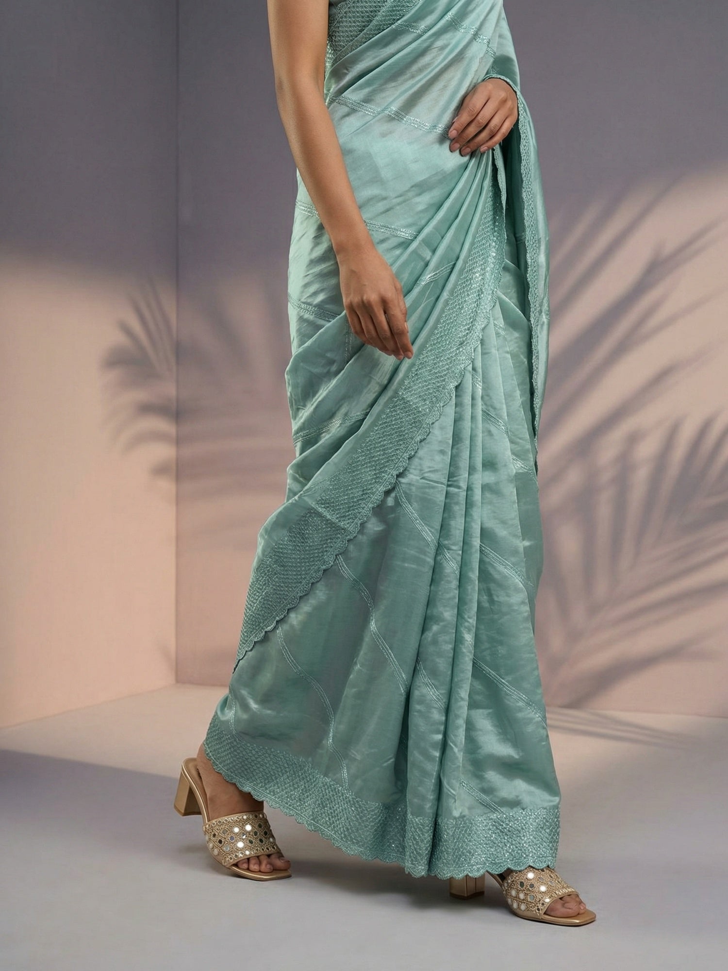 Pure Raspberry Silk Embroidered Saree with Leheriya Work and Sequin Border  Lightweight Festive Silk Saree with Blouse