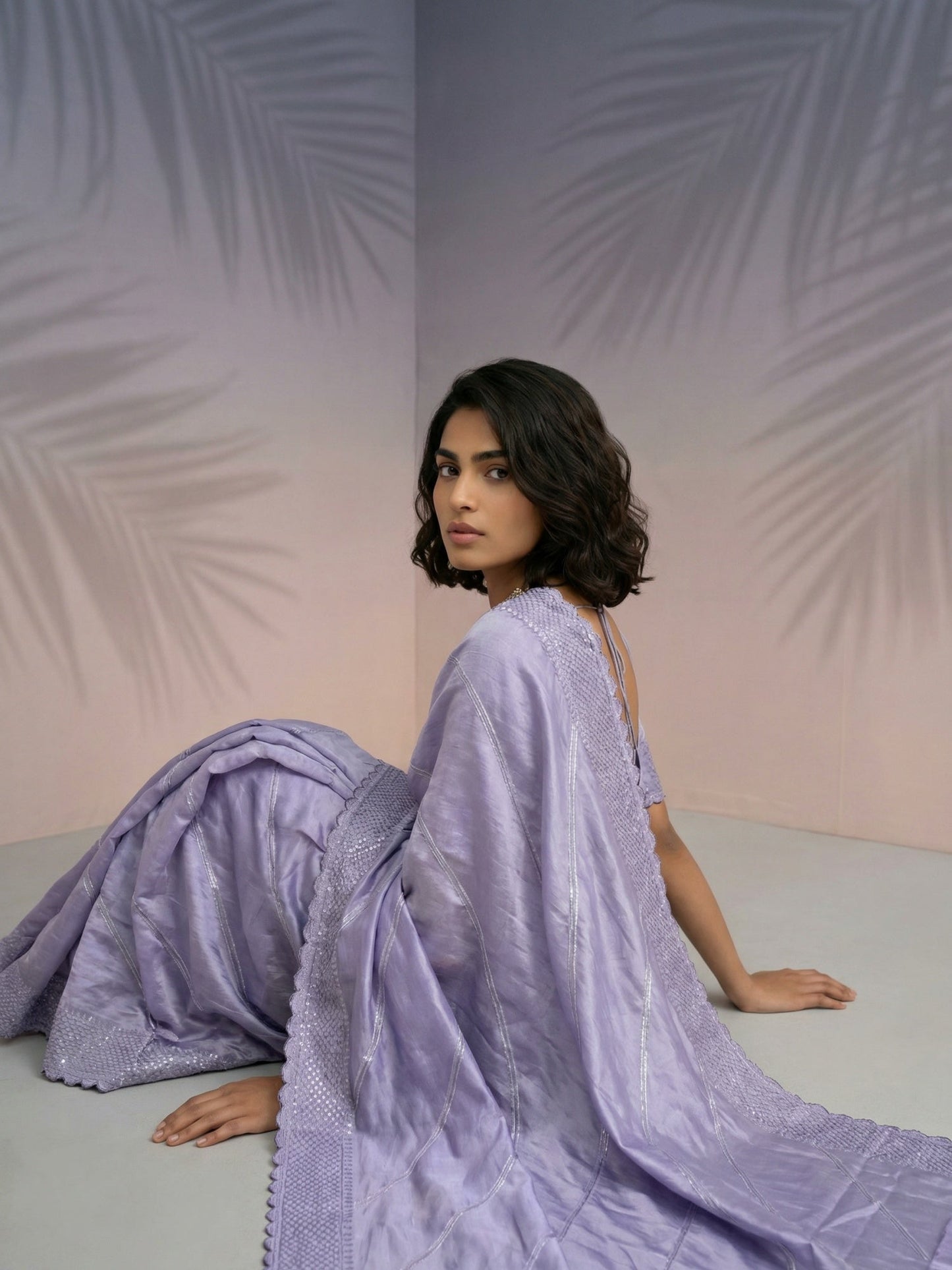Pure Raspberry Silk Embroidered Saree with Leheriya Work and Sequin Border  Lightweight Festive Silk Saree with Blouse