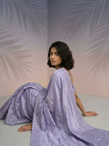 Pure Raspberry Silk Embroidered Saree with Leheriya Work and Sequin Border  Lightweight Festive Silk Saree with Blouse