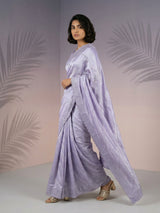 Pure Raspberry Silk Embroidered Saree with Leheriya Work and Sequin Border  Lightweight Festive Silk Saree with Blouse