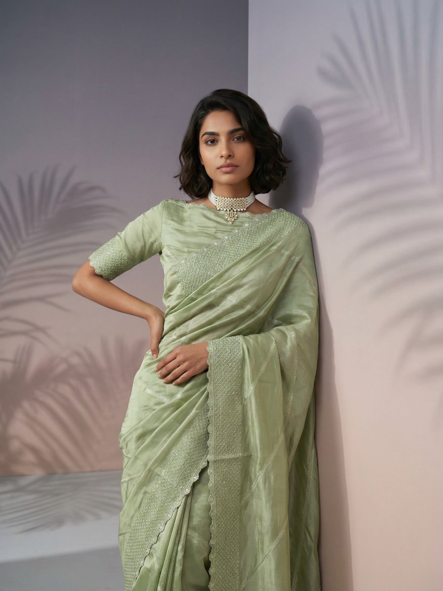 Pure Raspberry Silk Embroidered Saree with Leheriya Work and Sequin Border  Lightweight Festive Silk Saree with Blouse