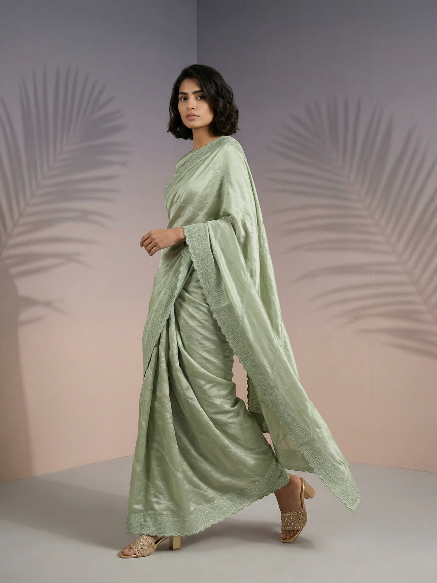 Pure Raspberry Silk Embroidered Saree with Leheriya Work and Sequin Border  Lightweight Festive Silk Saree with Blouse