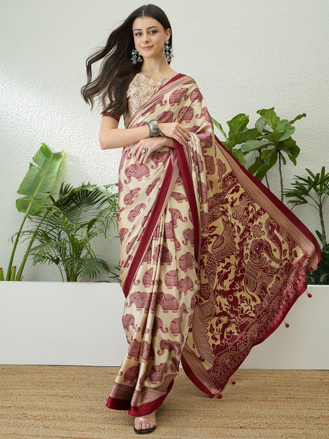Aakriti Contemporary Semi Modal Saree for Special Occasions