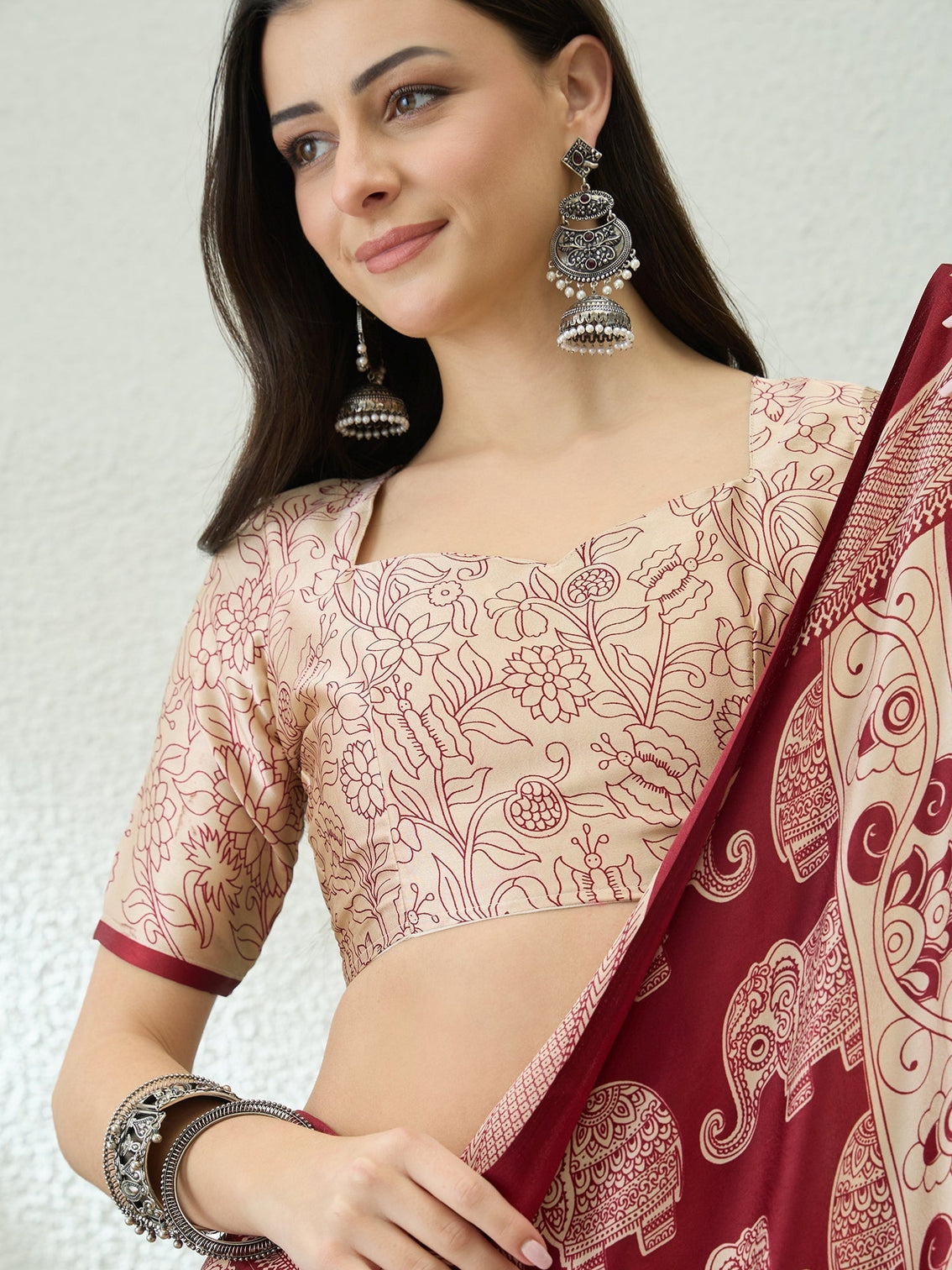 Aakriti Contemporary Semi Modal Saree for Special Occasions
