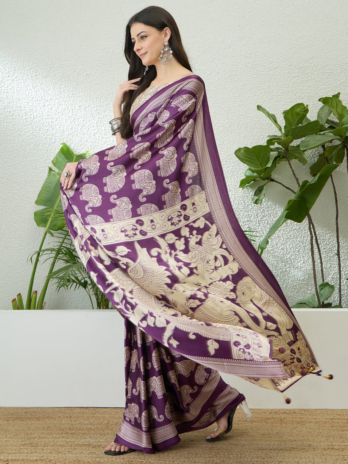 Aakriti Contemporary Semi Modal Saree for Special Occasions