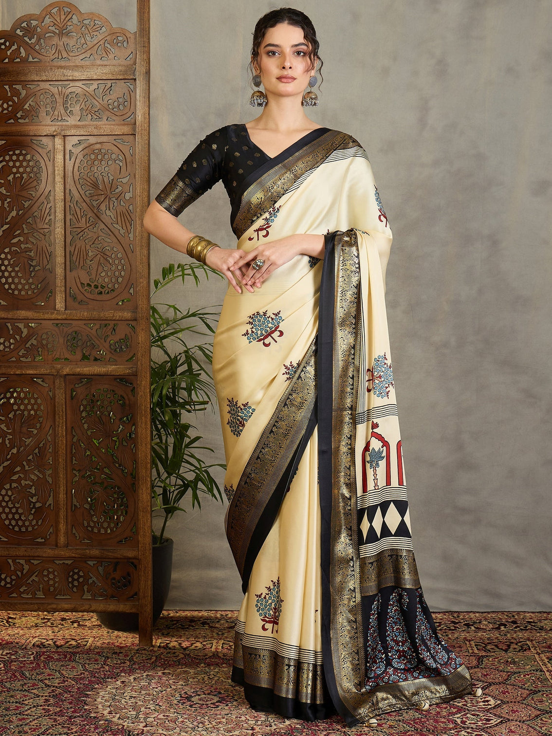 Aavira Classic Semi Modal Saree for Traditional Functions