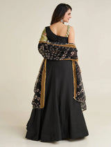 Adorable Black Printed Rayon Navratri Lehenga Choli With Dupatta