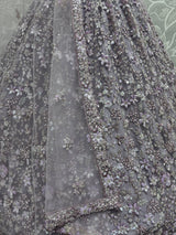 Adorable Lavender Sequins Work Net Bridesmaid Lehenga Choli With Dupatta