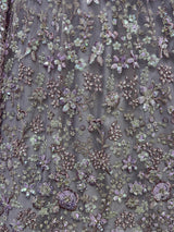 Adorable Lavender Sequins Work Net Bridesmaid Lehenga Choli With Dupatta