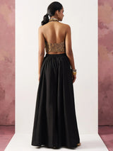 Amazing Black Jacquard Waistcoat Indo-Western Co-Ord Set