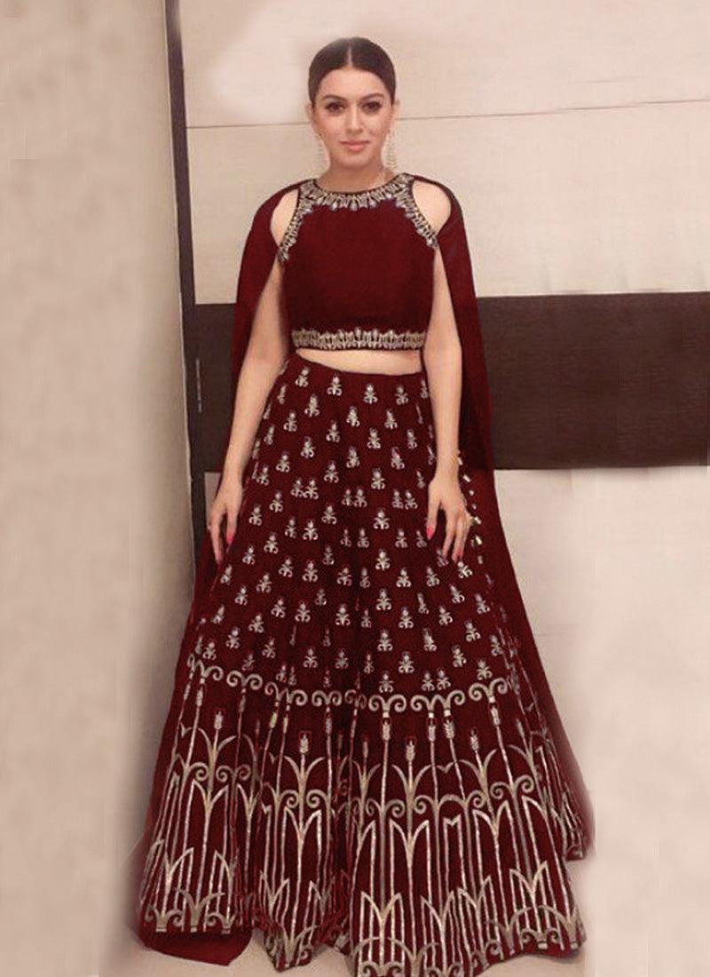 Amusing Maroon Lehenga Choli With Maroon Georgette Dupatta Set