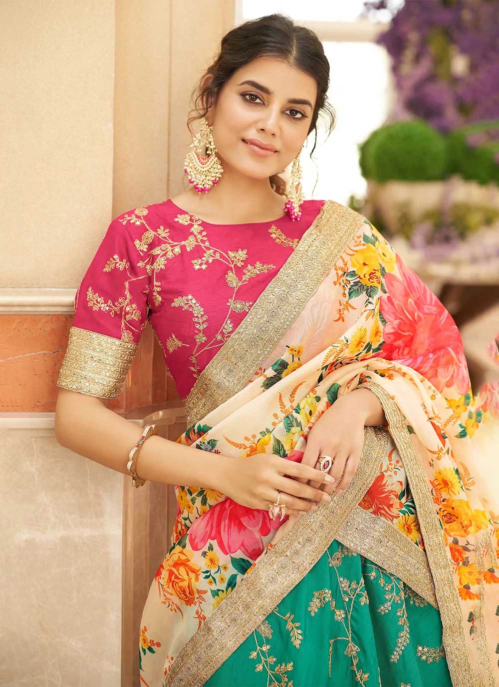 Art silk sequins embroidered sangeet wear lehenga choli