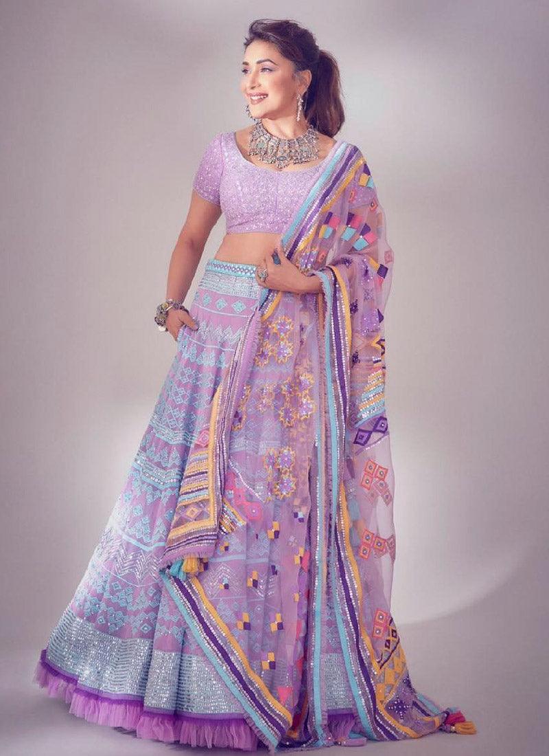 Attractive Purple Color with Soft Net Base Lehenga