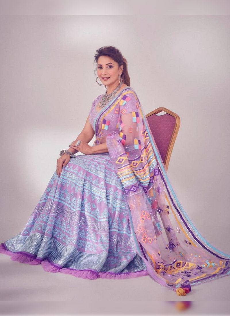 Attractive Purple Color with Soft Net Base Lehenga