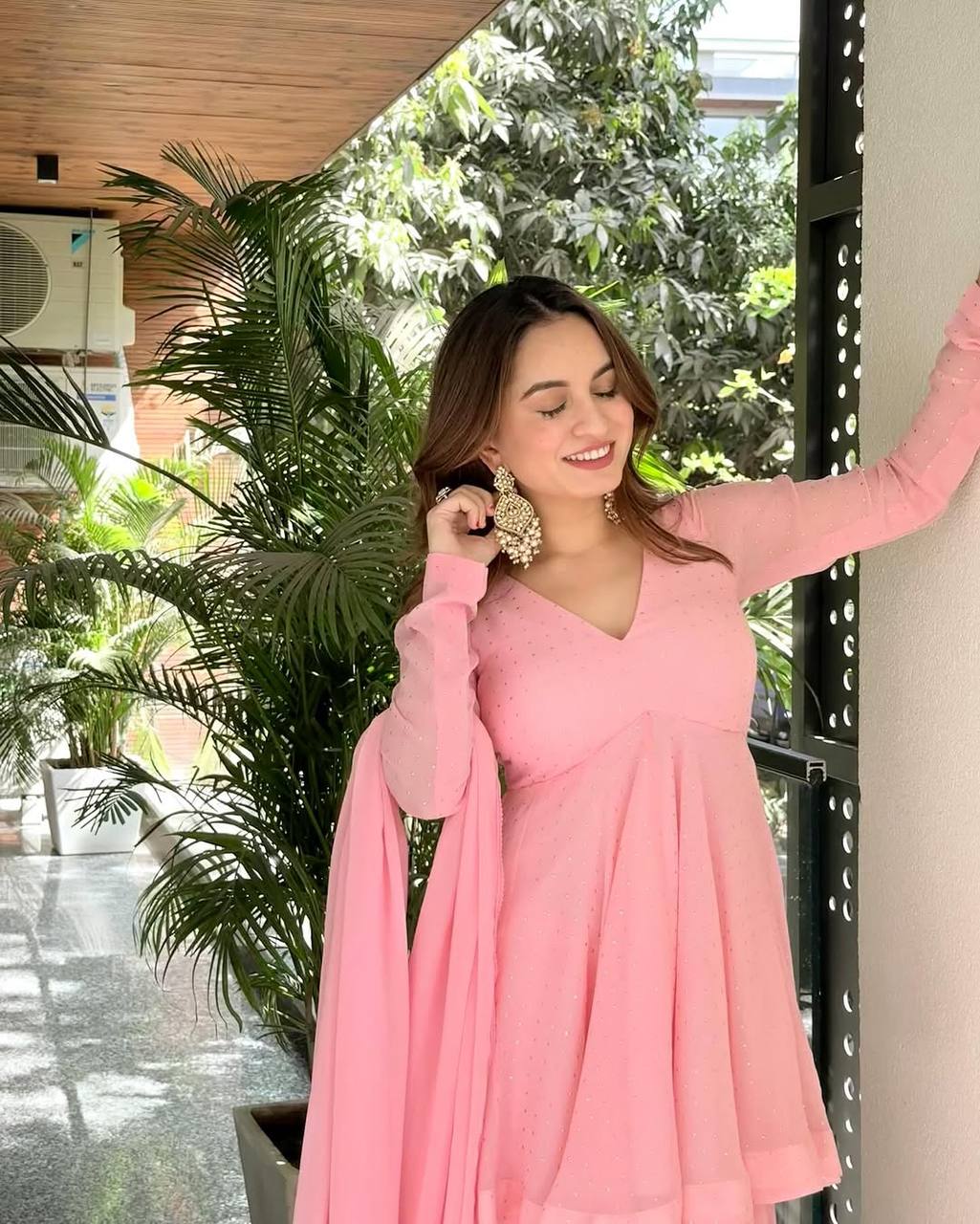 Baby Pink Designer Sharara Suit