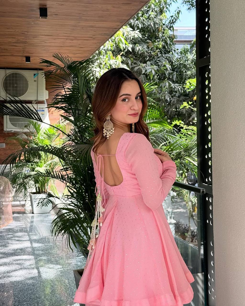 Baby Pink Designer Sharara Suit