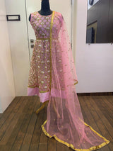 Baby Pink Elegant Festive Net Anarkali Set