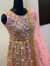 Baby Pink Elegant Festive Net Anarkali Set
