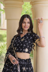 Bandhej Print Sequins Zari Work Lehenga Set