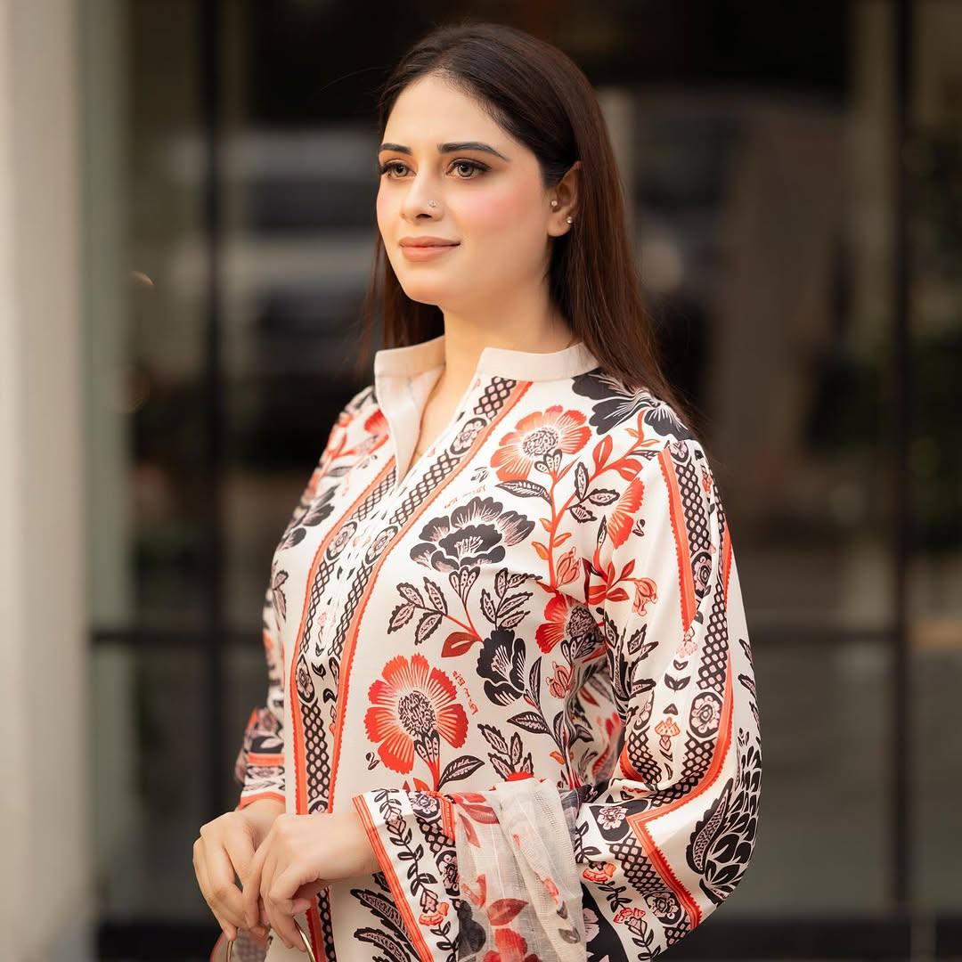 Beige Trendy Pure American Crepe Digital Print Co-Ord Set with Chiffon Georgette Dupatta