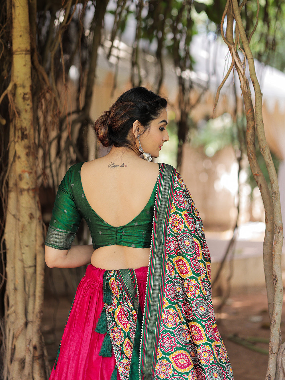 Pink Color Printed With Foil Work Dola Silk Lehenga Choli