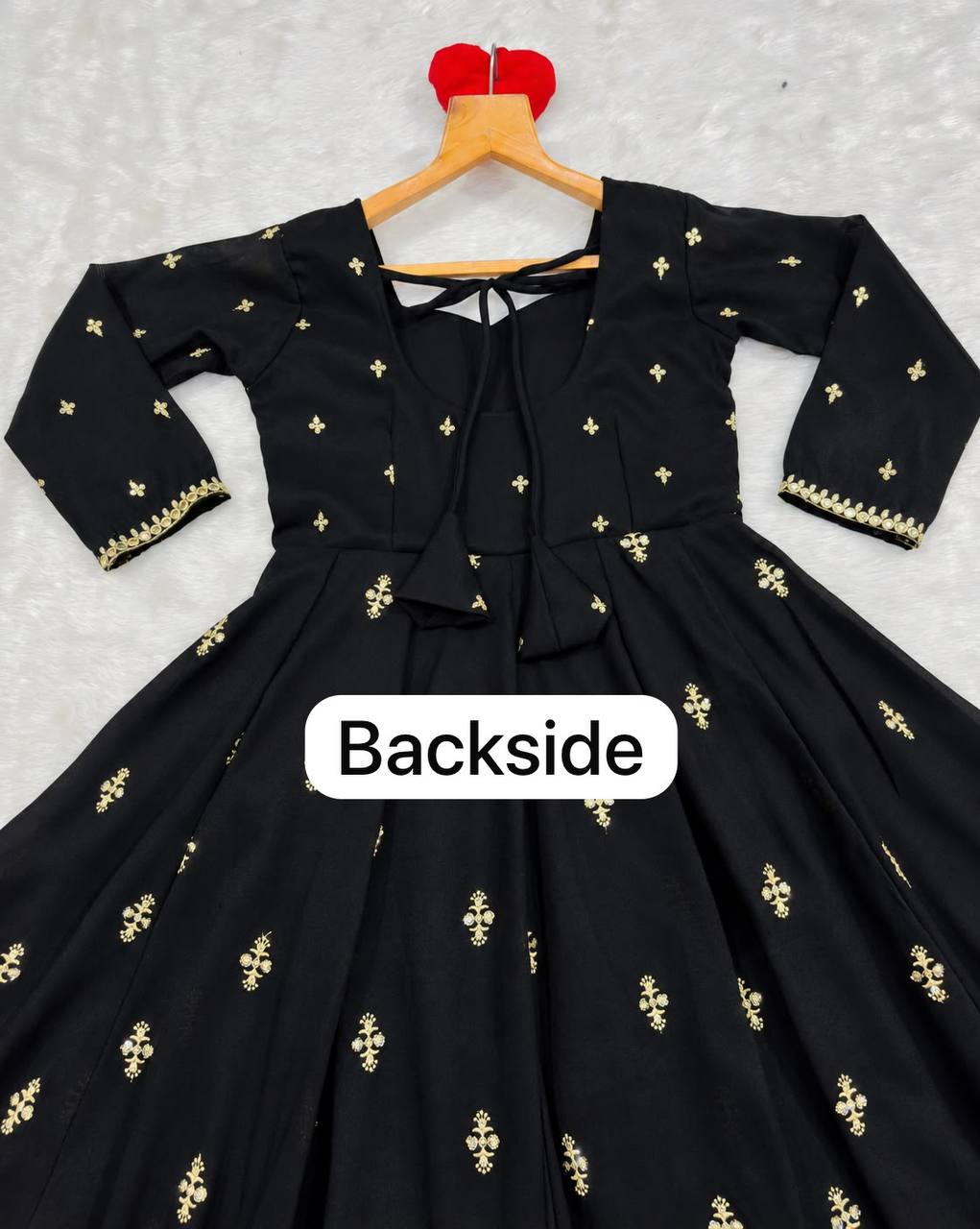 Black Designer Anarkali Suit Set