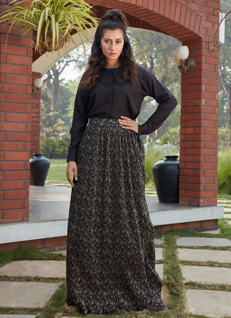 Black Digital Print A-line Stylish Lehenga choli