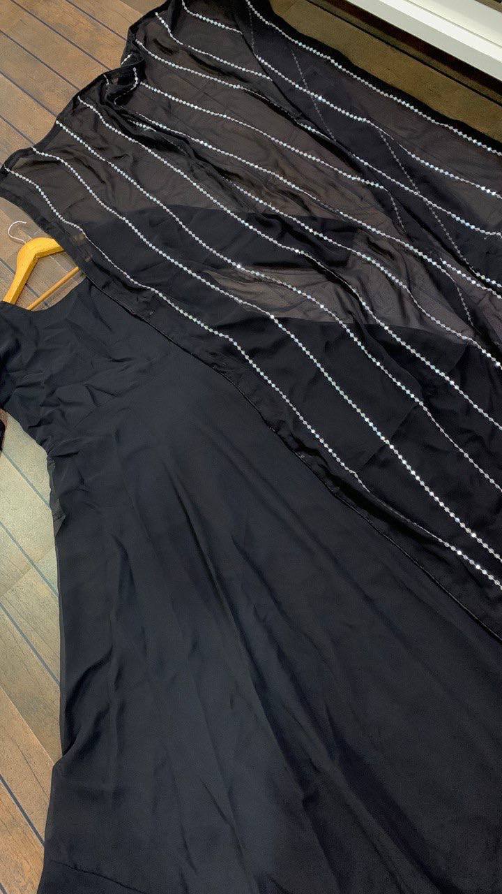 Black Mesmerizing Georgette Gown Set