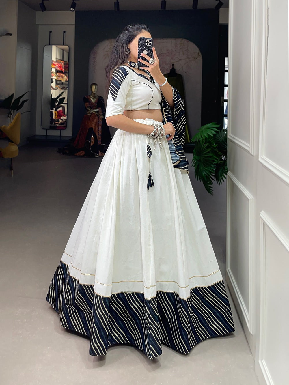 Black Navratri Lehenga Choli Set with Exquisite Gotta Patti Work