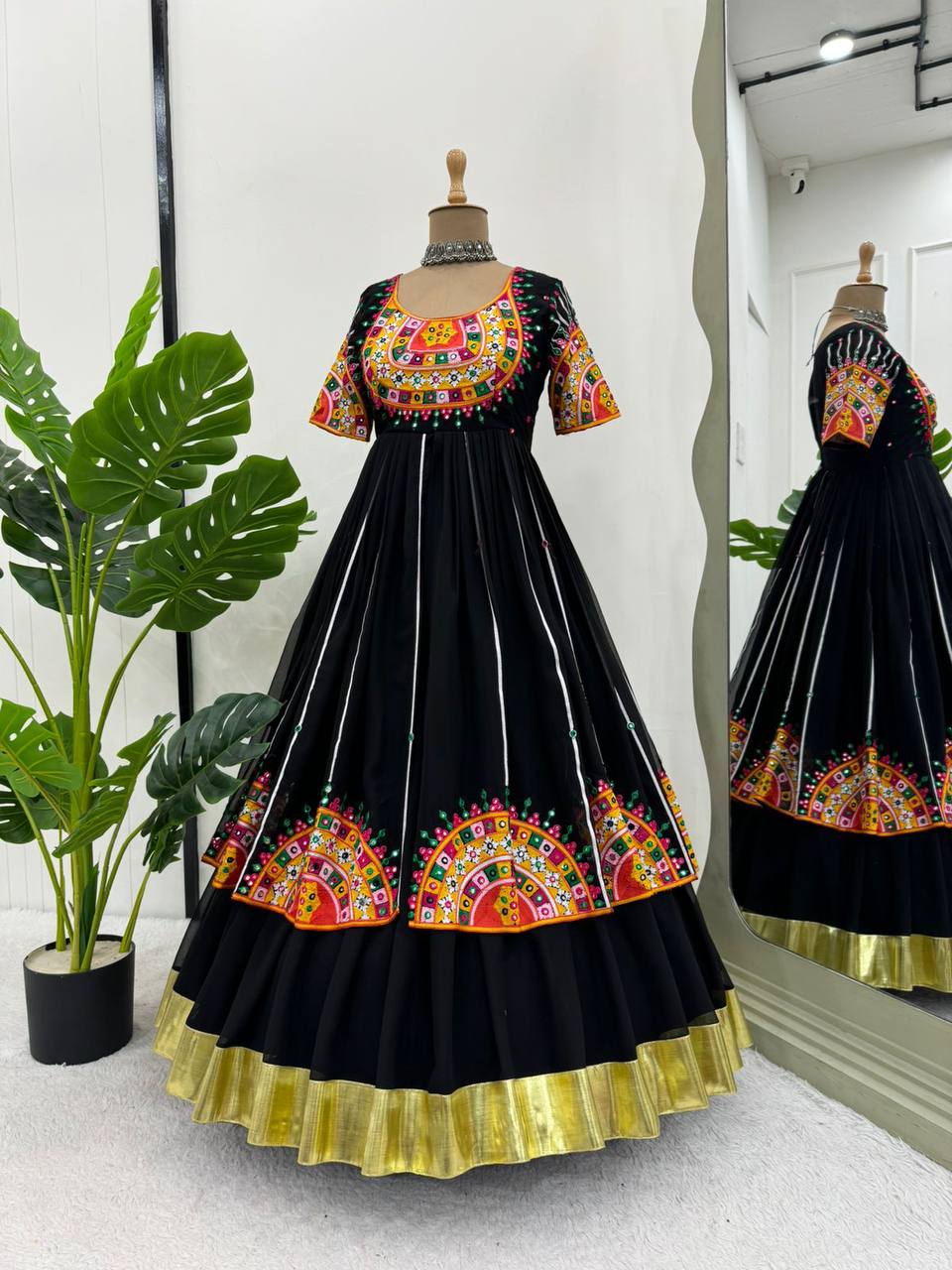 Black Navratri Special Georgette Ensemble