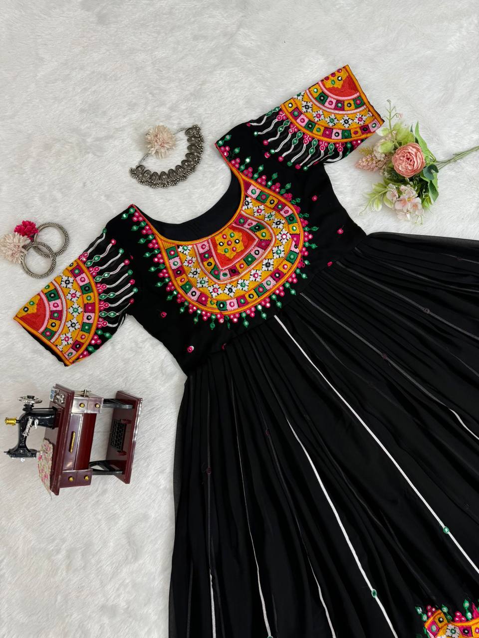 Black Navratri Special Georgette Ensemble