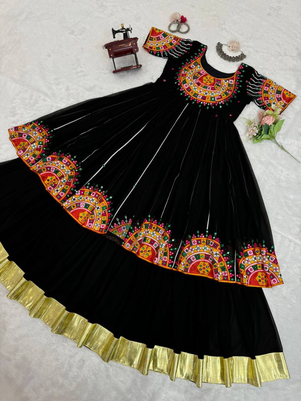 Black Navratri Special Georgette Ensemble