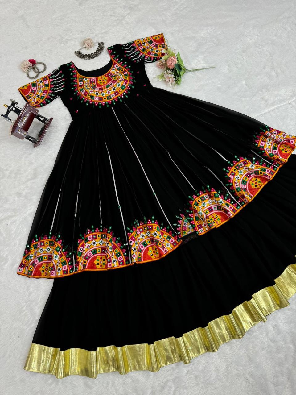 Black Navratri Special Georgette Ensemble
