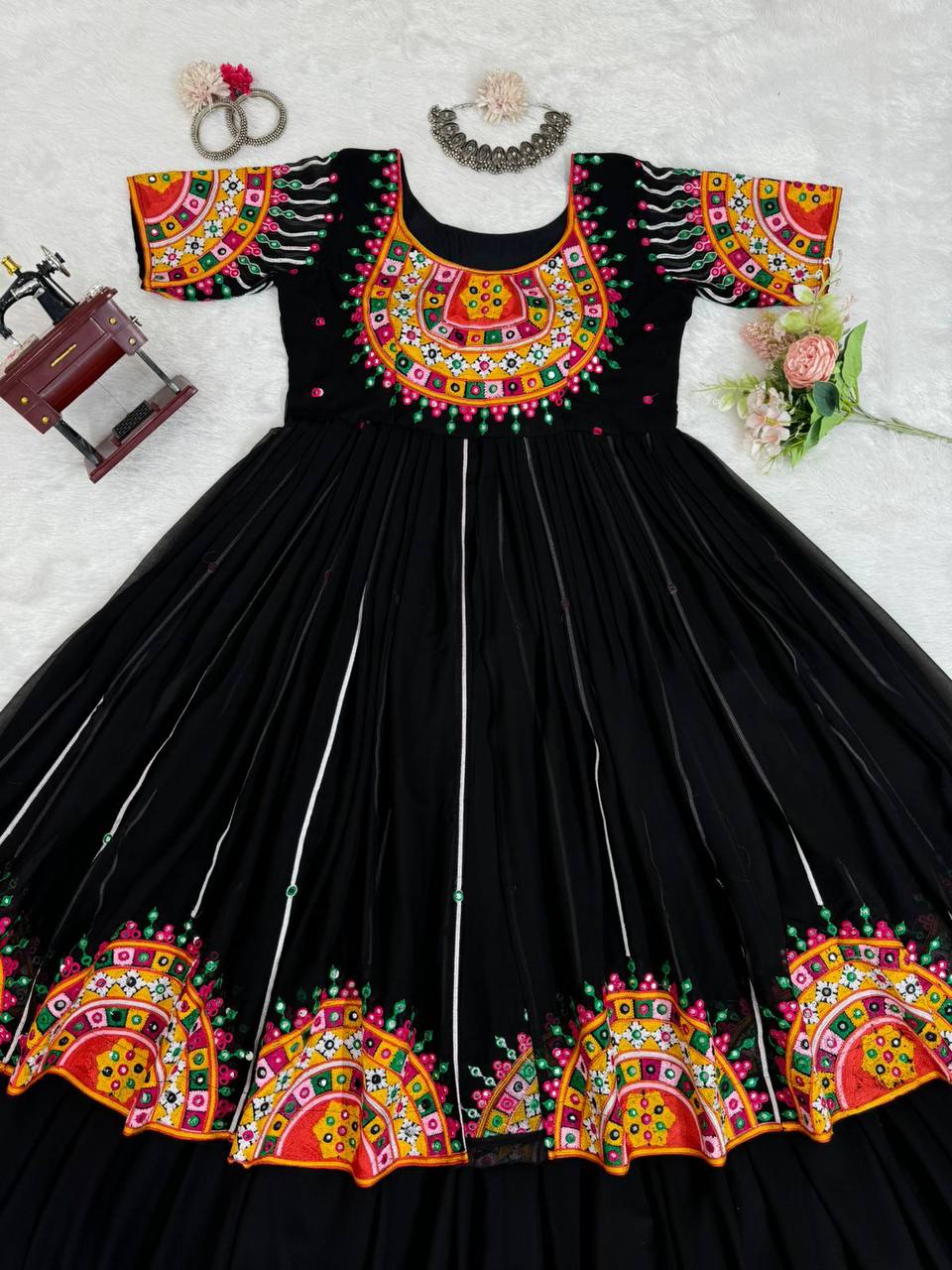 Black Navratri Special Georgette Ensemble