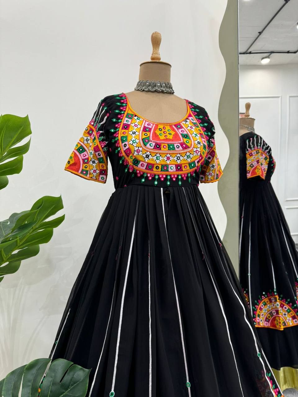 Black Navratri Special Georgette Ensemble