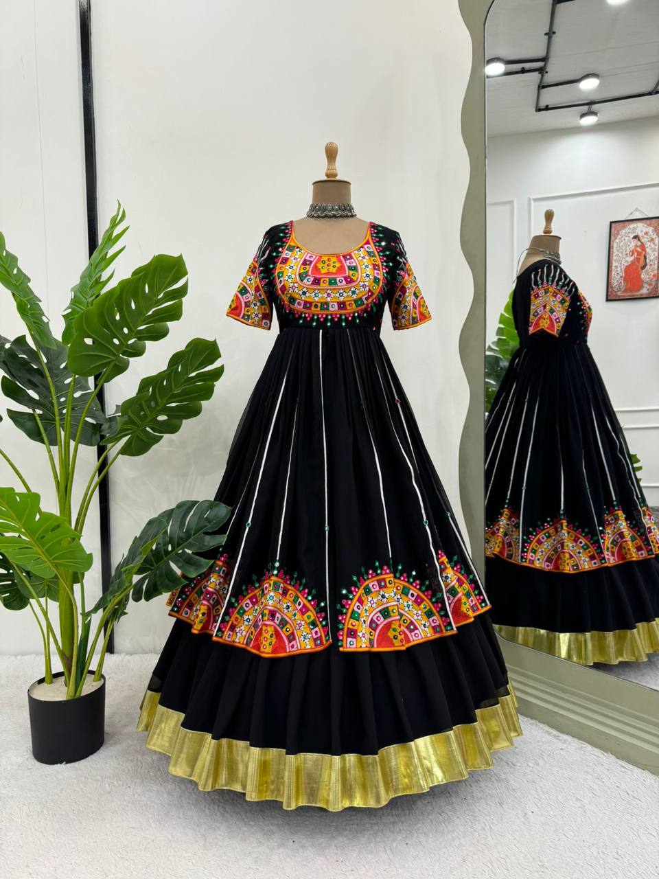 Black Navratri Special Georgette Ensemble