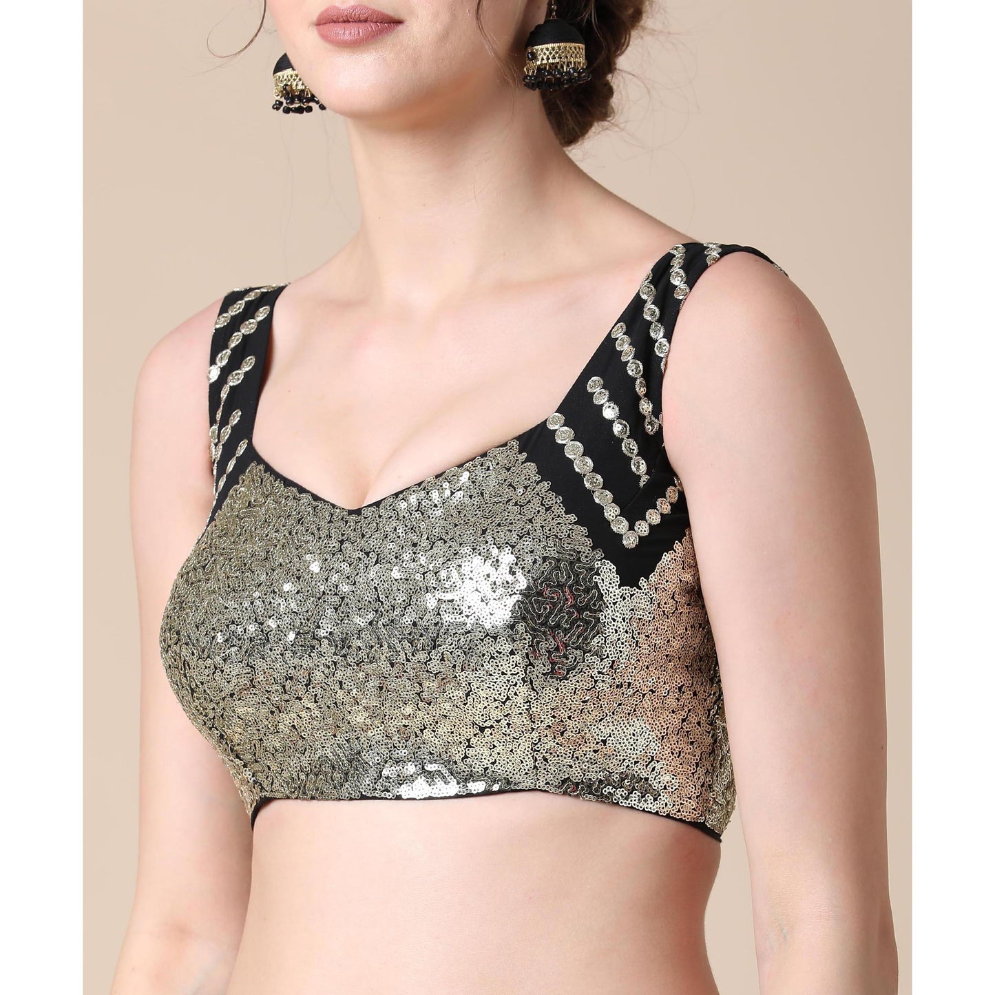 Black Partywear Sequins Embroidered Heavy Georgette Lehenga