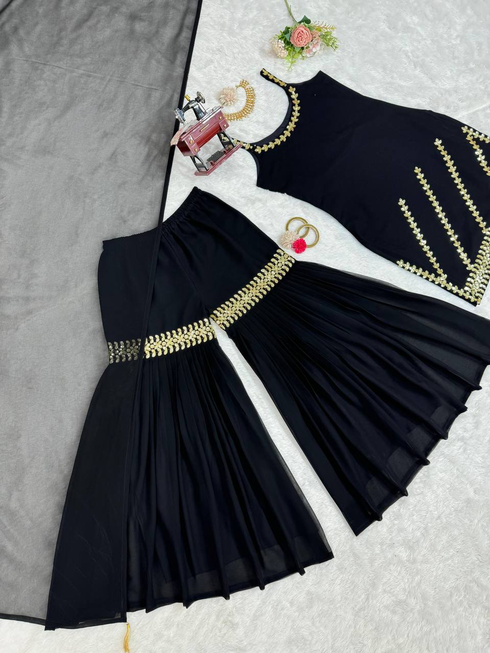 Black Rakhi Special Elegant Sharara Set