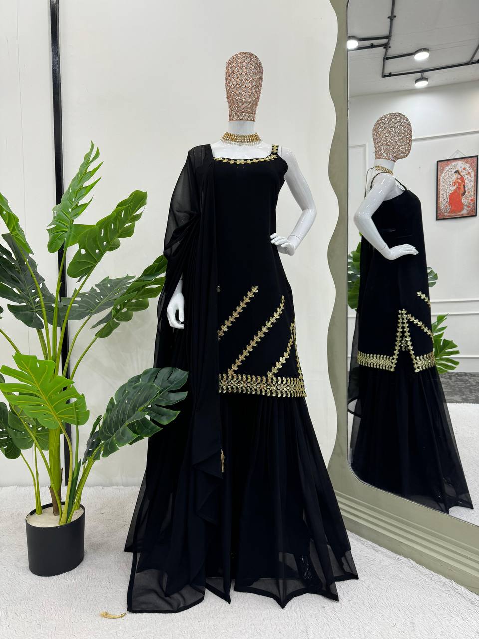 Black Rakhi Special Elegant Sharara Set